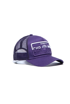 Purple / White Trucker Cap - [Horizontal 50/50] - Christian Rose