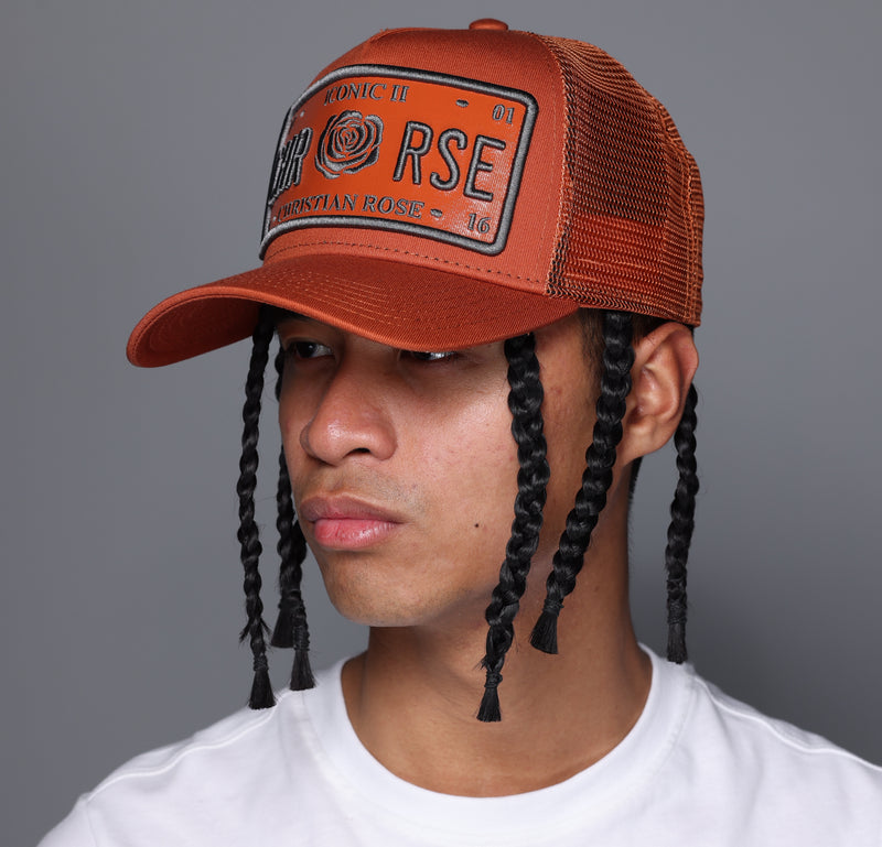 Orange Vinyl Trucker Cap - [Iconic II] - Christian Rose