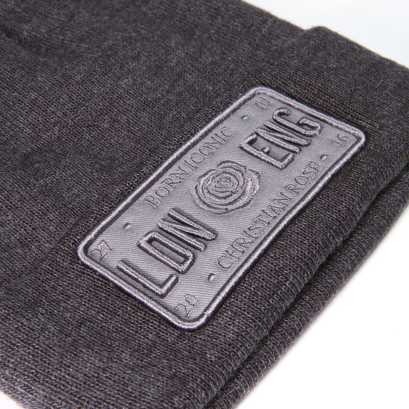 Grey Beanie - [Iconic Plate] - Christian Rose
