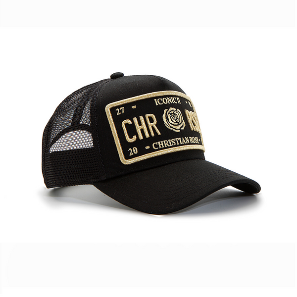 Black / Gold Trucker Cap - [Iconic II] - Christian Rose